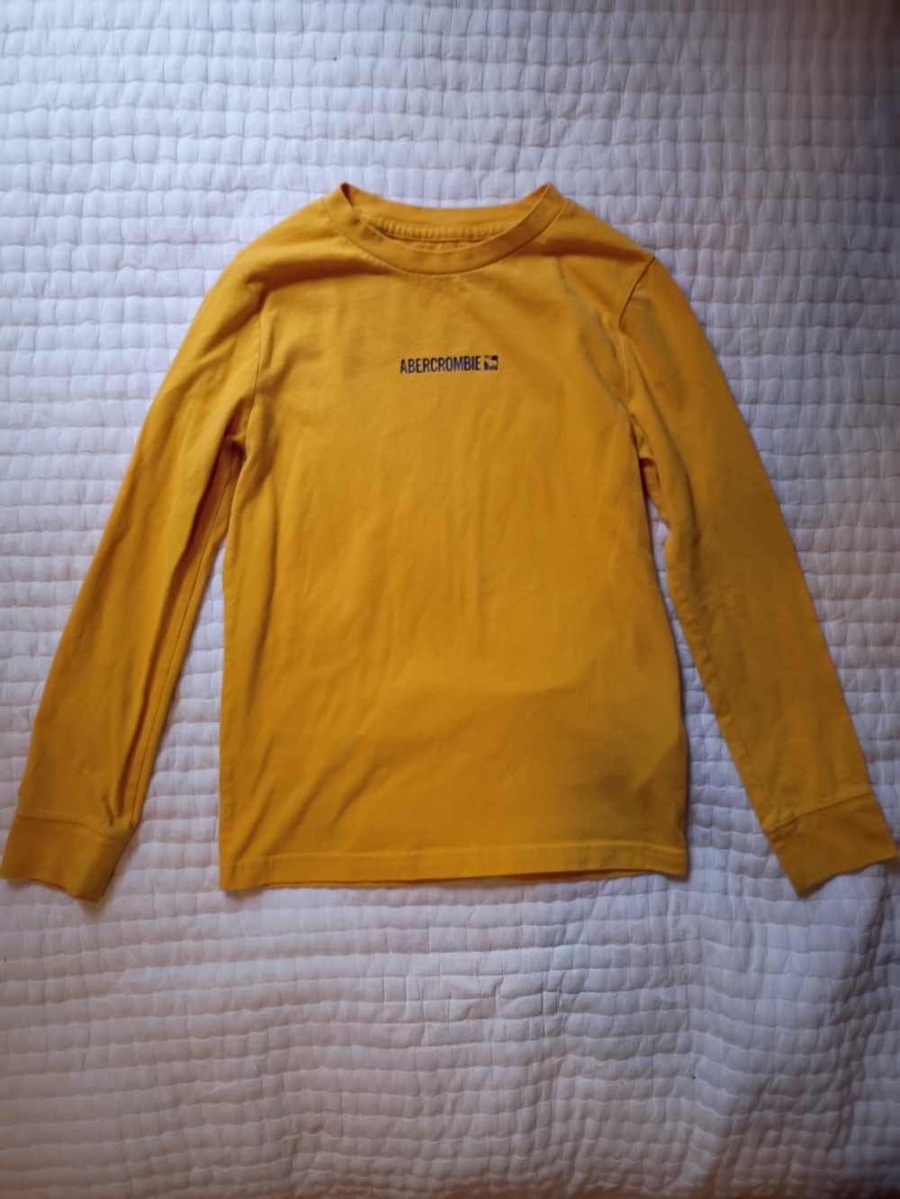 abercrombie kids long-sleeve tee in mustard yellow